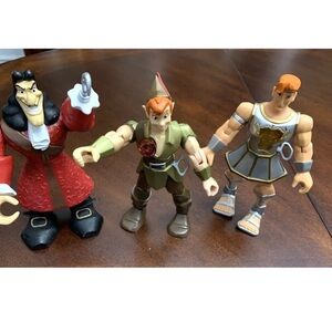3 Disney Store 6"Figures Hercules Hero Adventurers Peter Pan Captain Hook